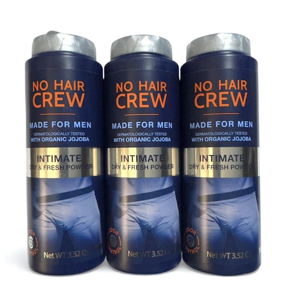 NO Hair Crew Intimate Dry & Fresh Powder for Men 3.52 oz Lot‎ of 3